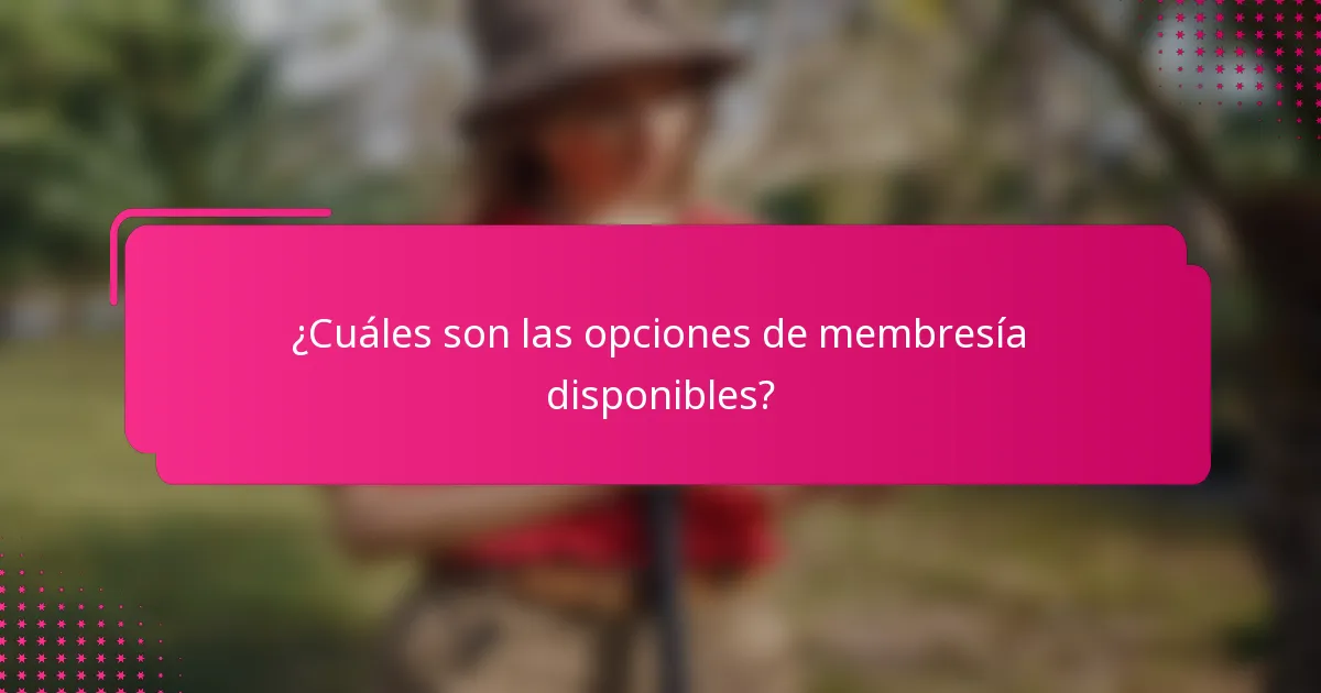 ¿Cuáles son las opciones de membresía disponibles?