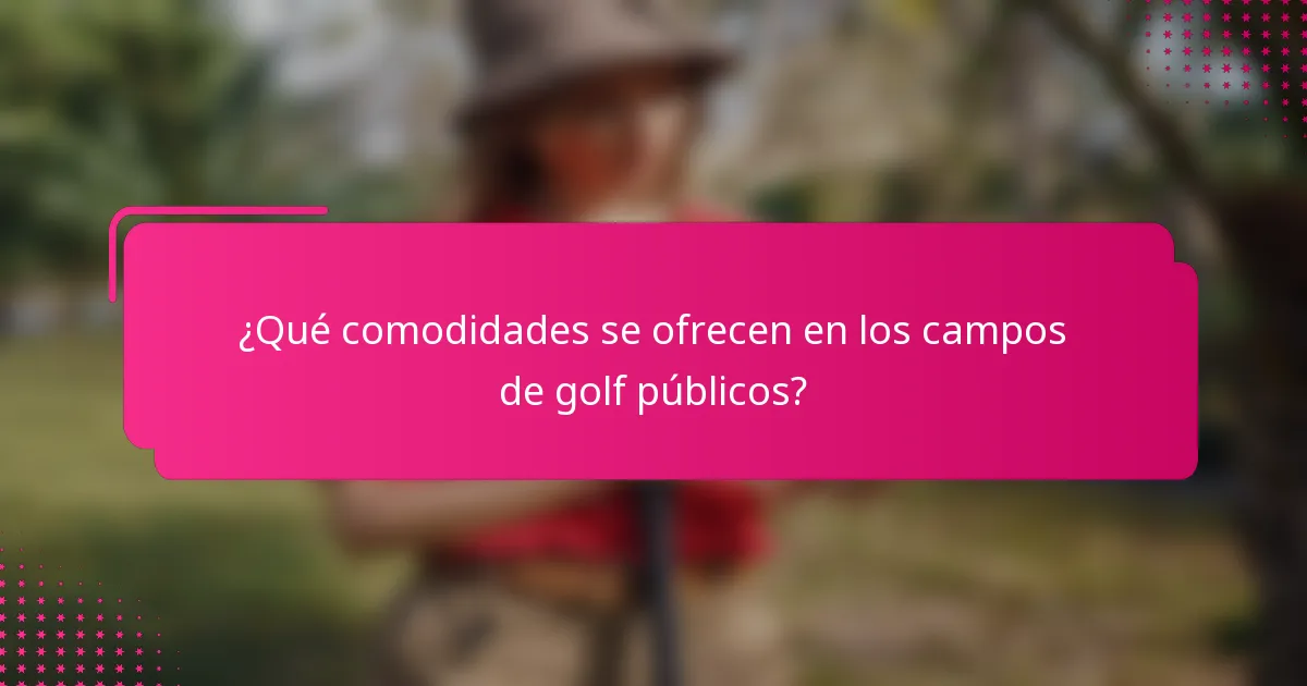 ¿Qué comodidades se ofrecen en los campos de golf públicos?